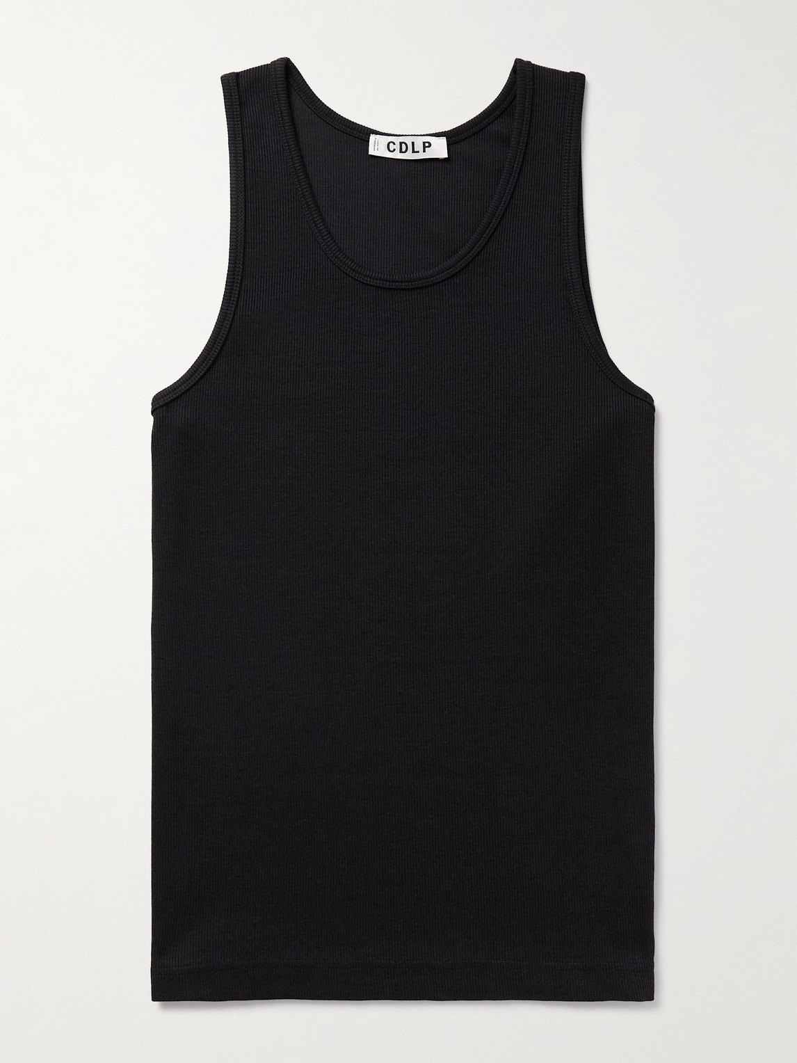Cdlp Ribbed Stretch Lyocell And Cotton-blend Tank Top In Black
