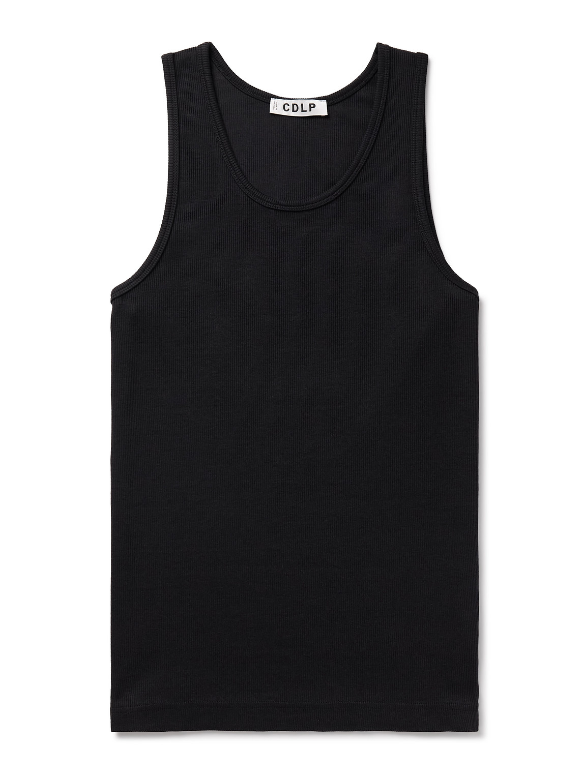 Cdlp Ribbed Stretch Lyocell And Cotton-blend Tank Top In Black