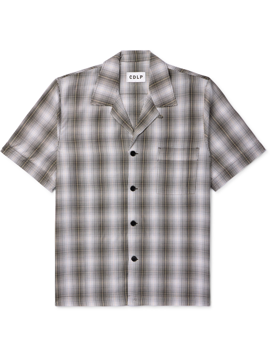 Cdlp Convertible-collar Checked Tencel™ Lyocell Poplin Pyjama Shirt In White