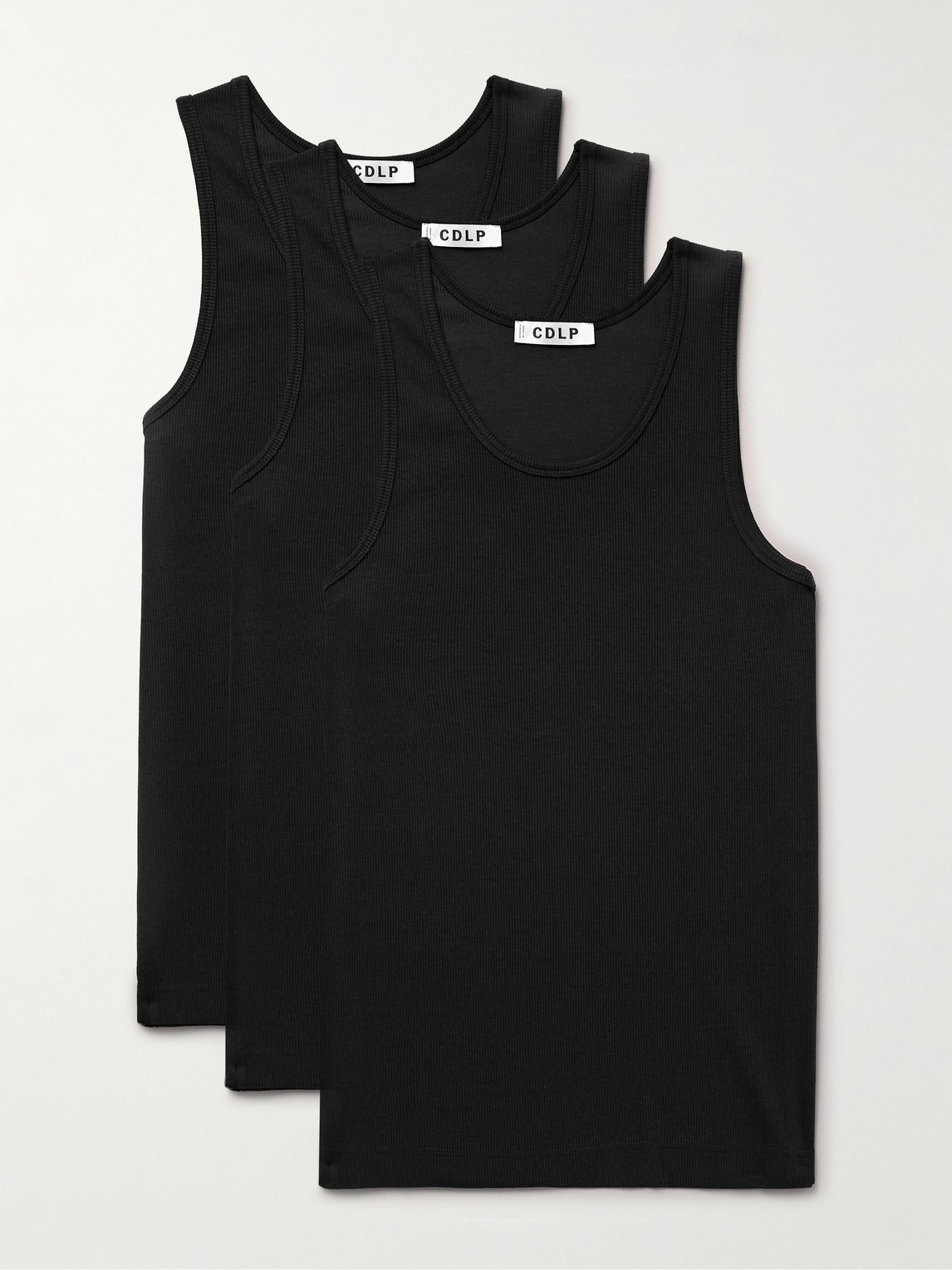 CDLP Three-Pack Ribbed Stretch Lyocell and Cotton-Blend Jersey Tank Tops - Men