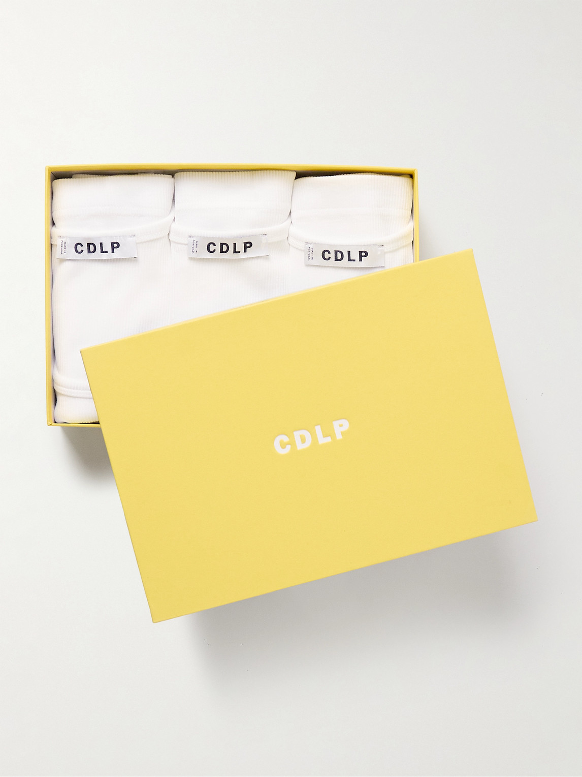 Cdlp Three-pack Ribbed Stretch Lyocell And Cotton-blend Jersey Tank Tops In White