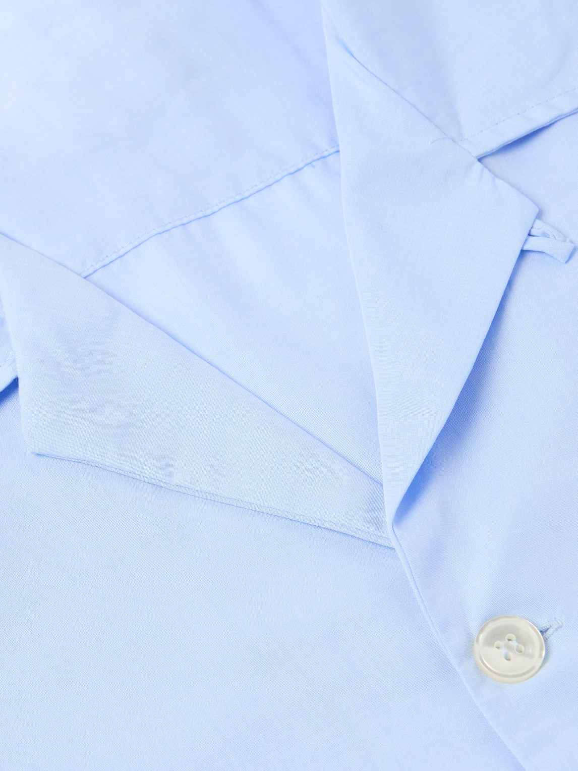 Shop Cdlp Camp-collar Lyocell Pyjama Shirt In Blue