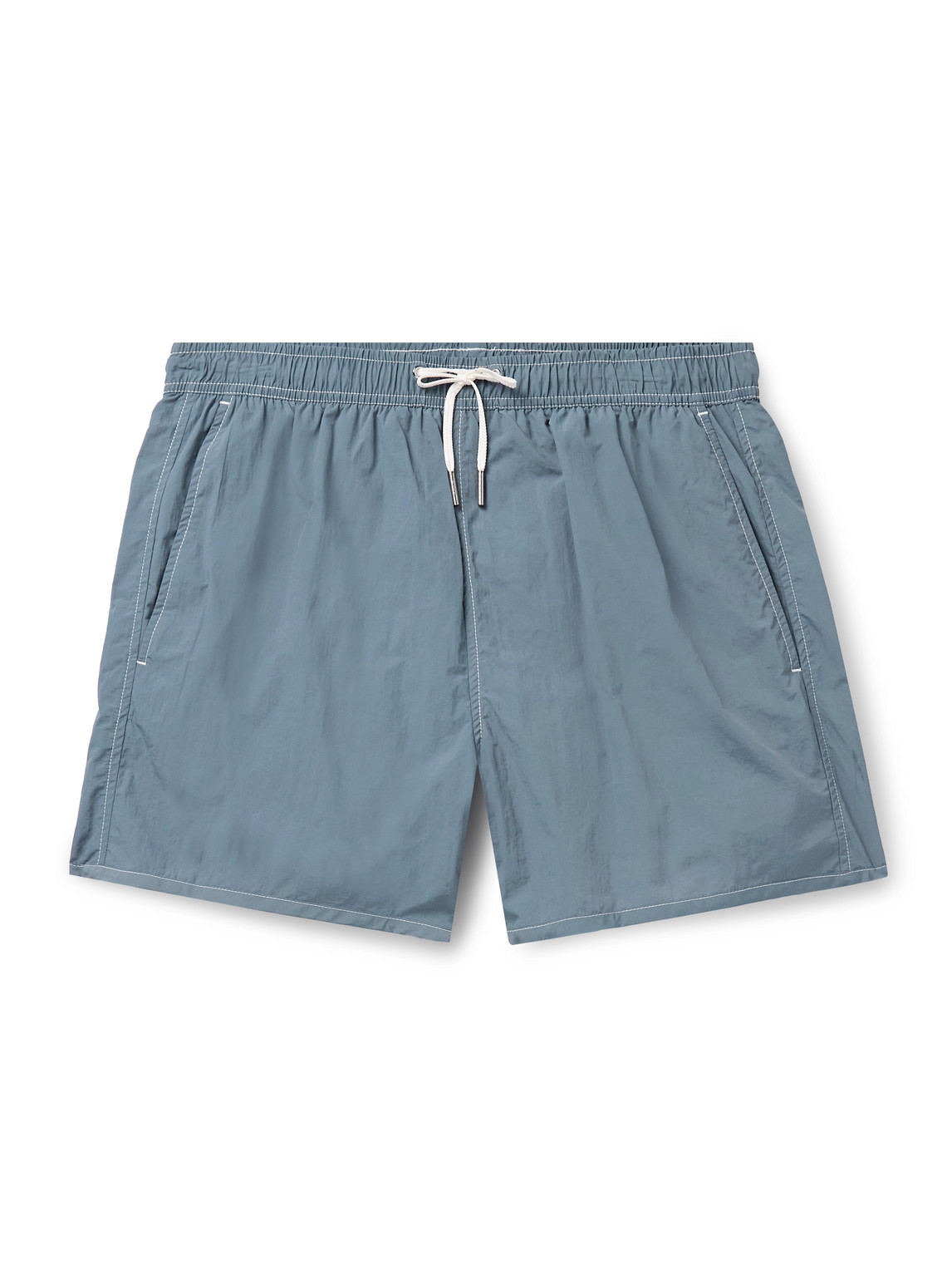 Shop Cdlp Straight-leg Mid-length Shell Swim Shorts In Blue