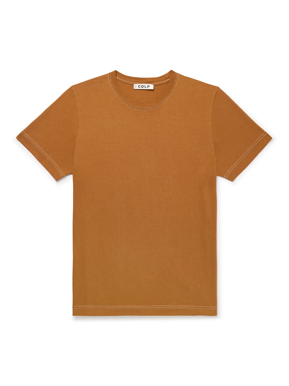 Shop Cdlp Lyocell And Pima Cotton-blend Jersey T-shirt In Orange