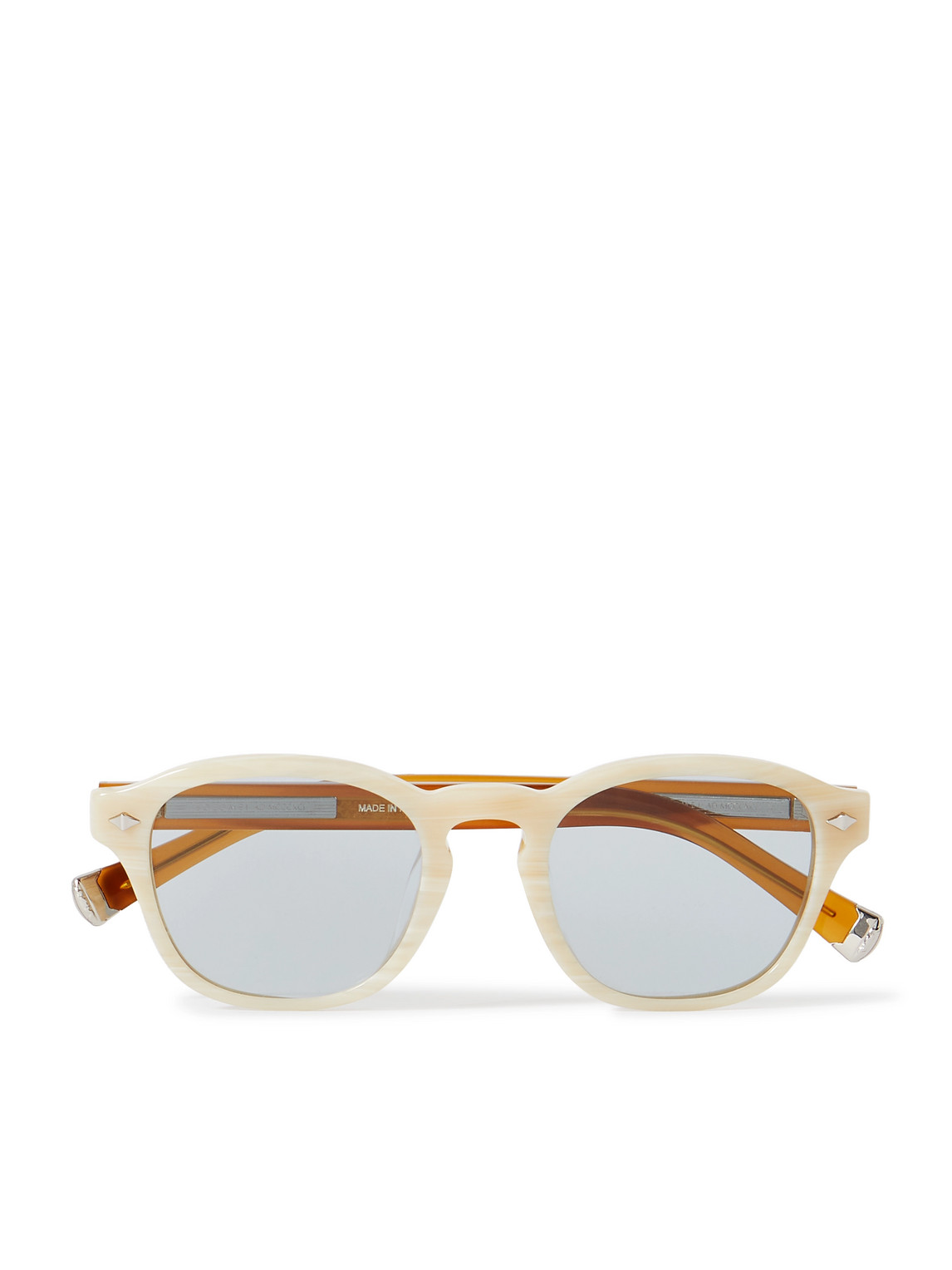 Round-Frame Two-Tone Acetate Sunglasses