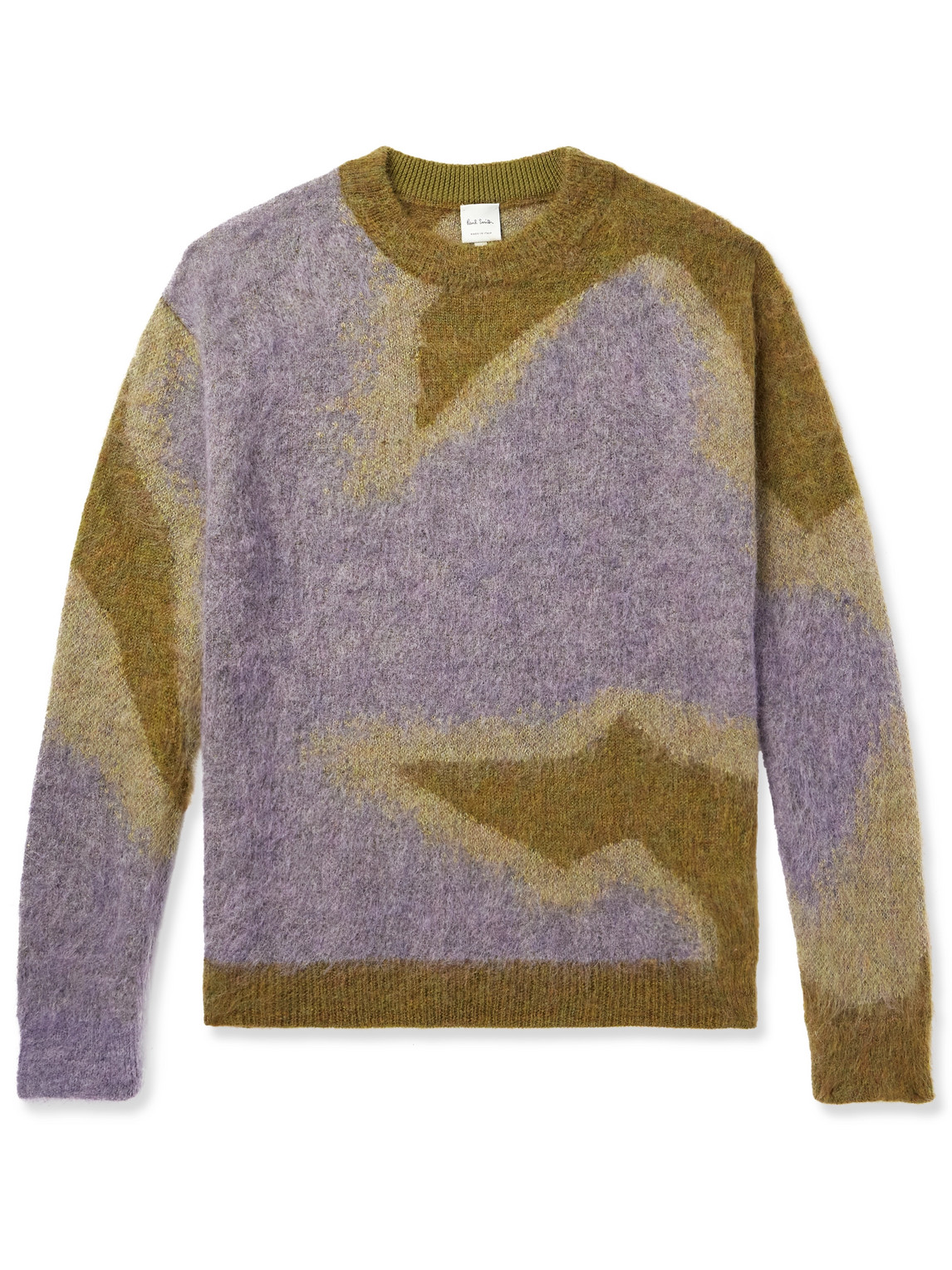 Paul Smith Multicolor Photogram Leaves Mohair-blend Sweater In Green