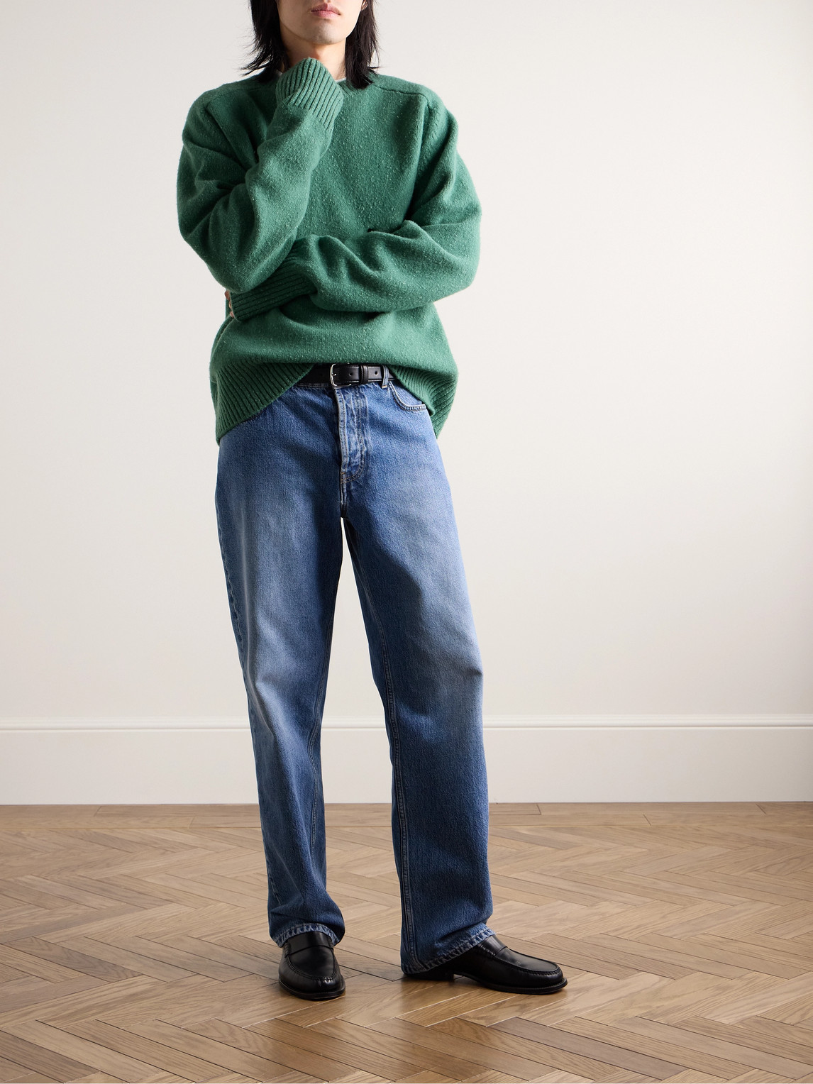 The Row Mansell Wool Sweater In Green