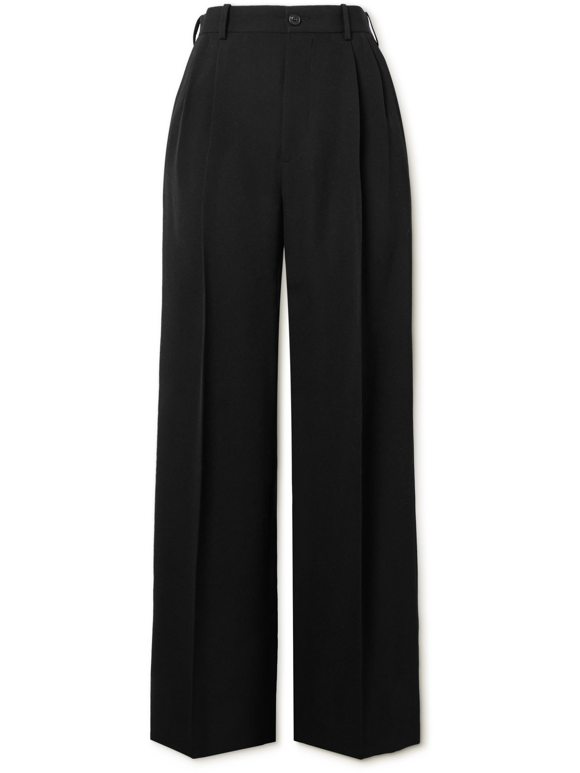 Holl Wide-Leg Pleated Grain de Poudre Wool Trousers