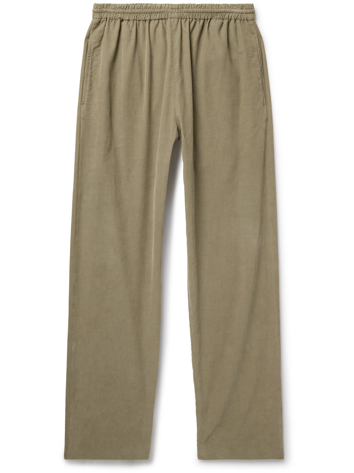 The Row Ando Straight-leg Cotton-corduroy Trousers In Green