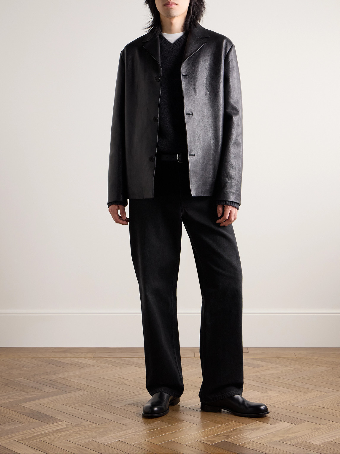 The Row Ross Straight-leg Jeans In Black