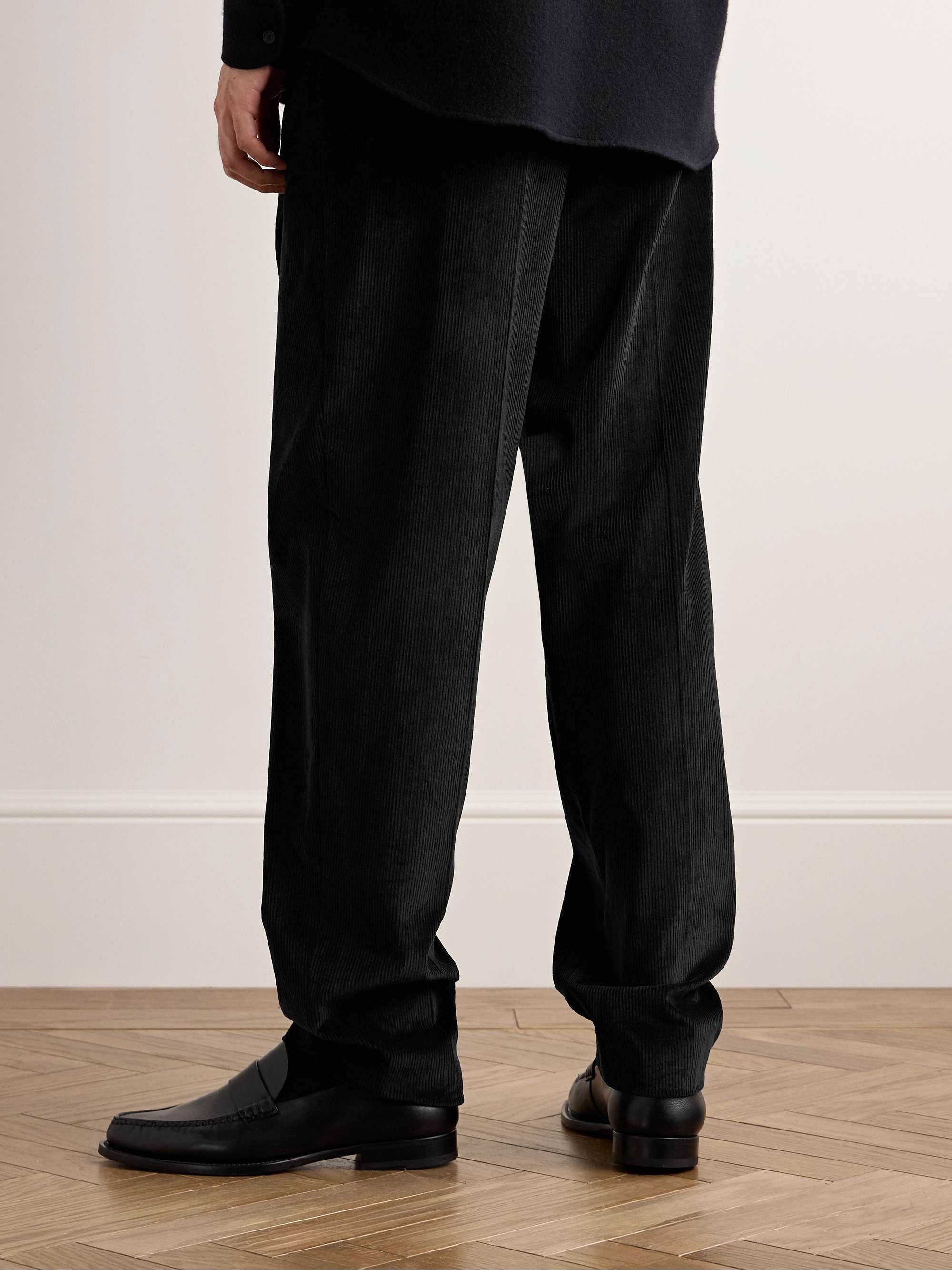 THE ROW Speek Tapered Pleated Cotton and Cashmere-Blend THE ROW Speek Tapered Pleated Cotton and Cashmere-Blend