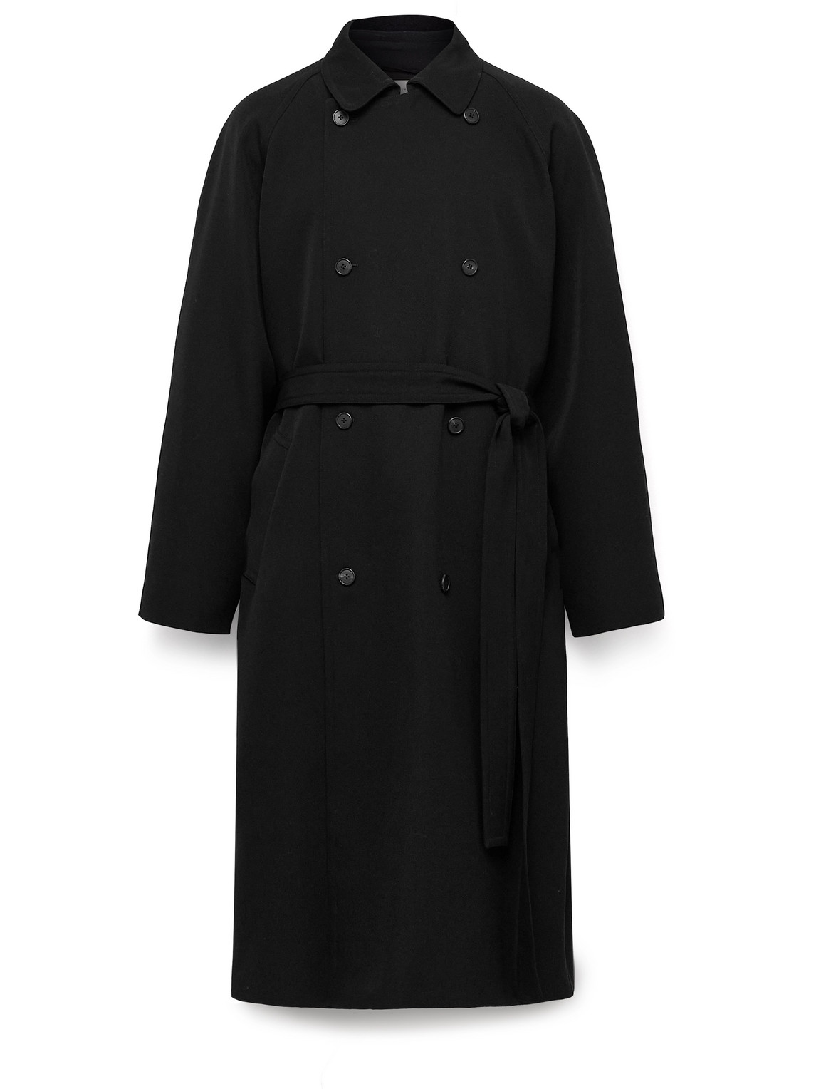 The Row Black Wool Kolden Trench Coat In Black