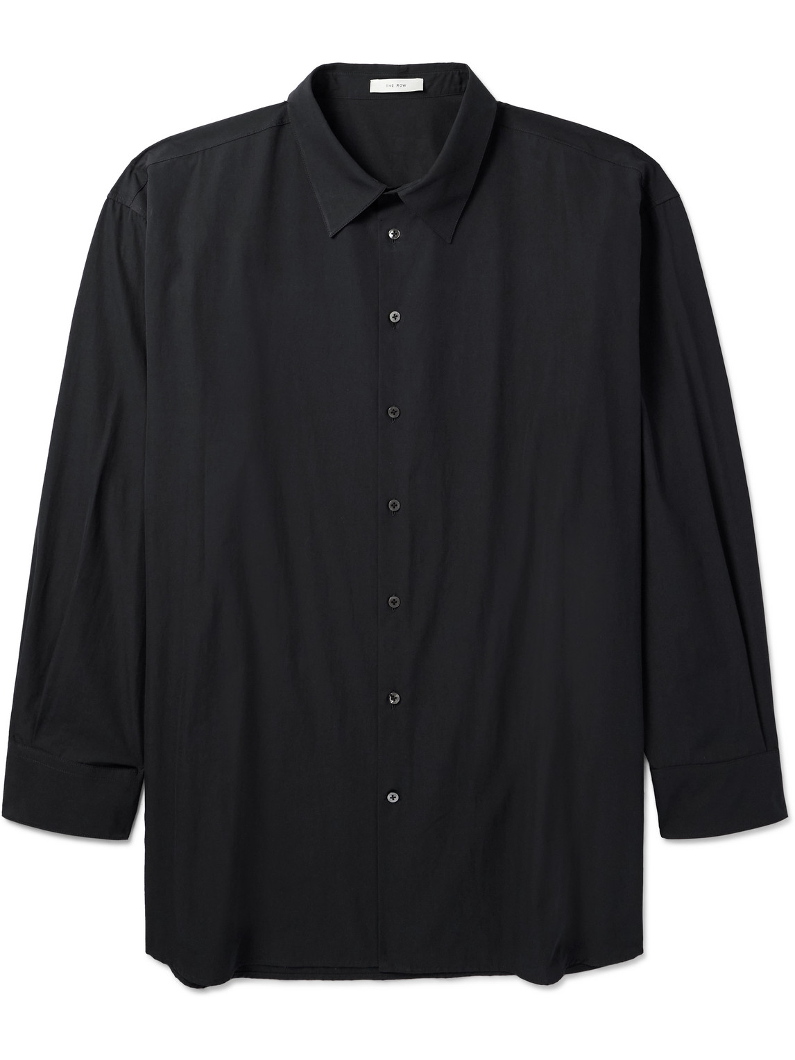 The Row Lukre Oversized Cotton-poplin Shirt In Black