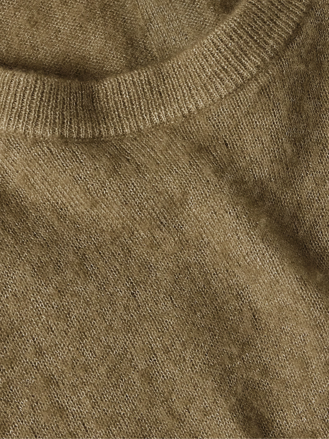 The Row Michael Brushed Cashmere And Silk-blend Sweater In Green