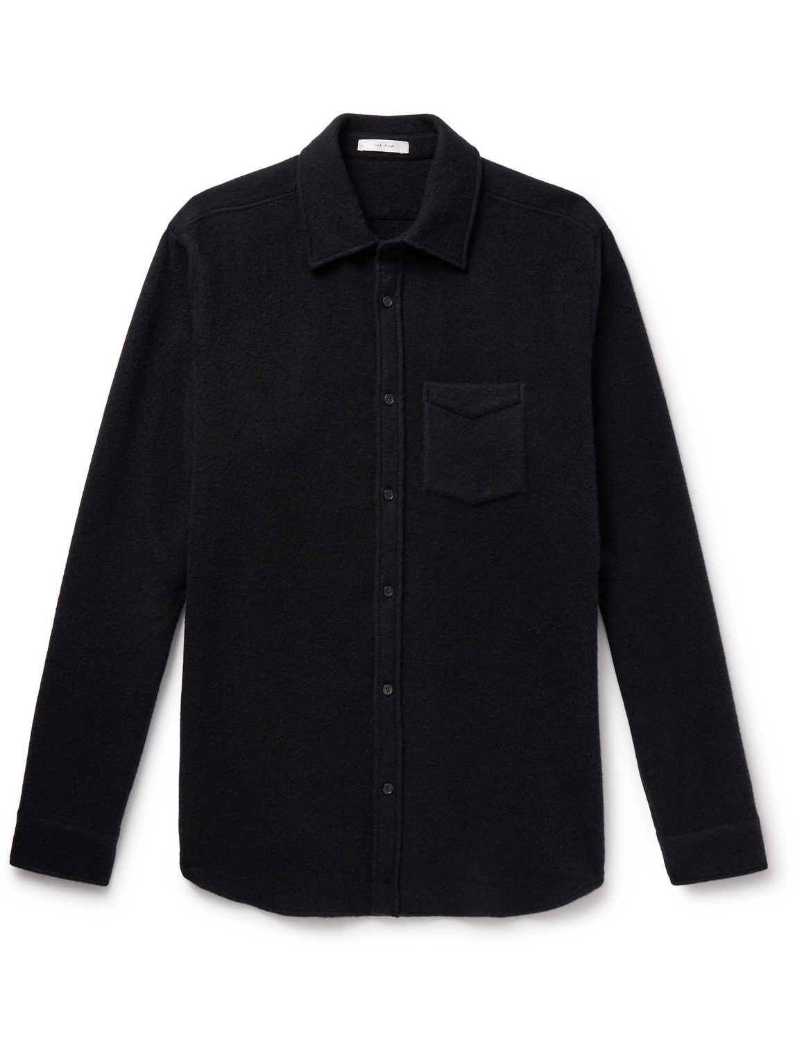 The Row Ezra Cashmere-blend Shirt In Blue