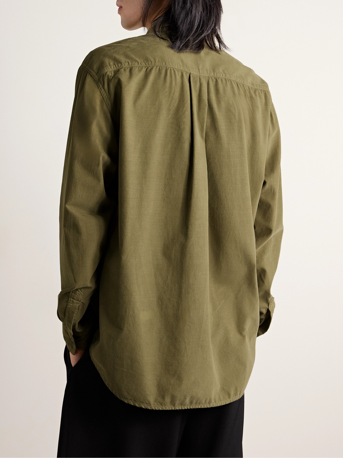 The Row Ruskin Button-down Collar Cotton-corduroy Shirt In Green
