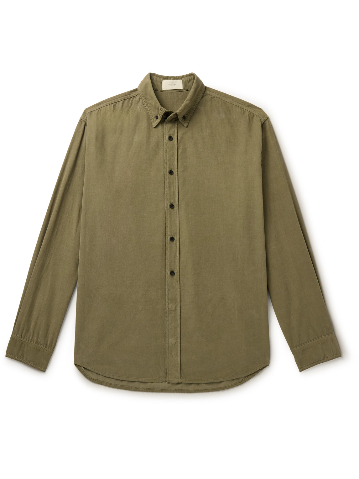 The Row Ruskin Button-down Collar Cotton-corduroy Shirt In Green