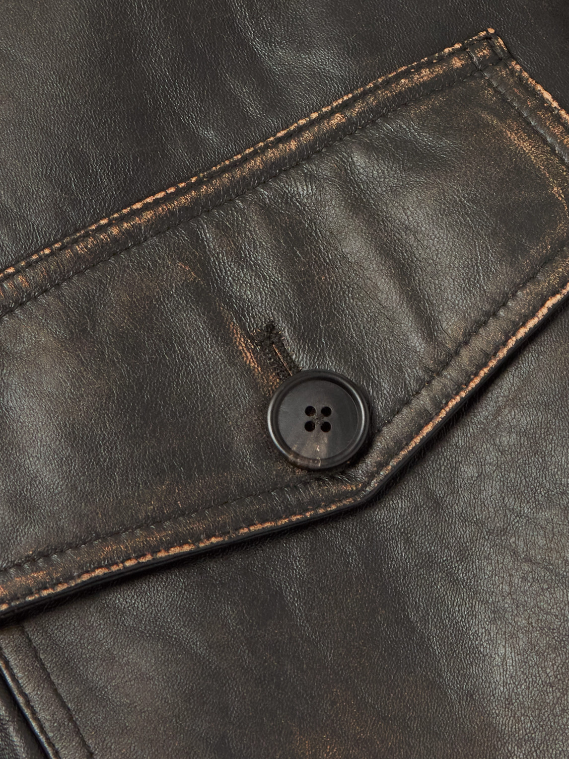 The Row Black Herzog Leather Jacket In Black