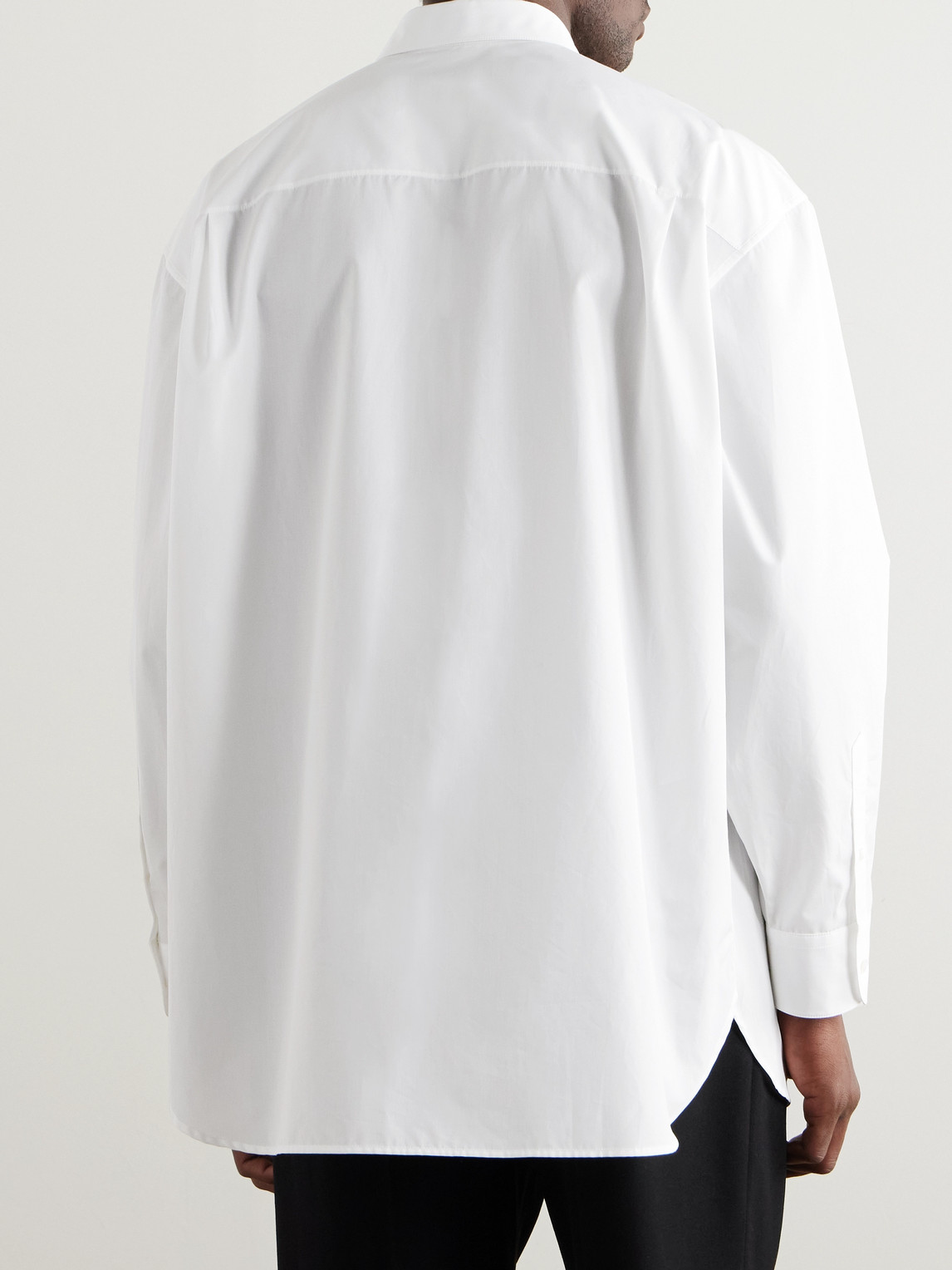 The Row Lukre Oversized Cotton-poplin Shirt In White
