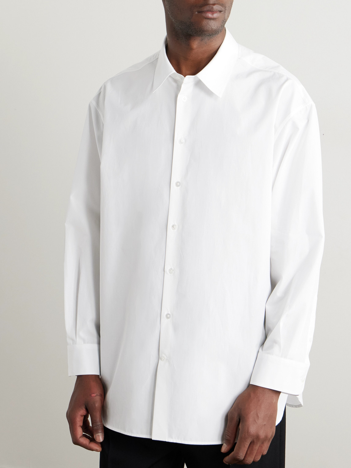 The Row Lukre Oversized Cotton-poplin Shirt In White