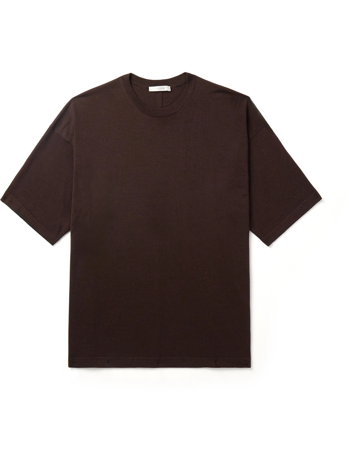 The Row Dlomu Wool-jersey T-shirt In Brown