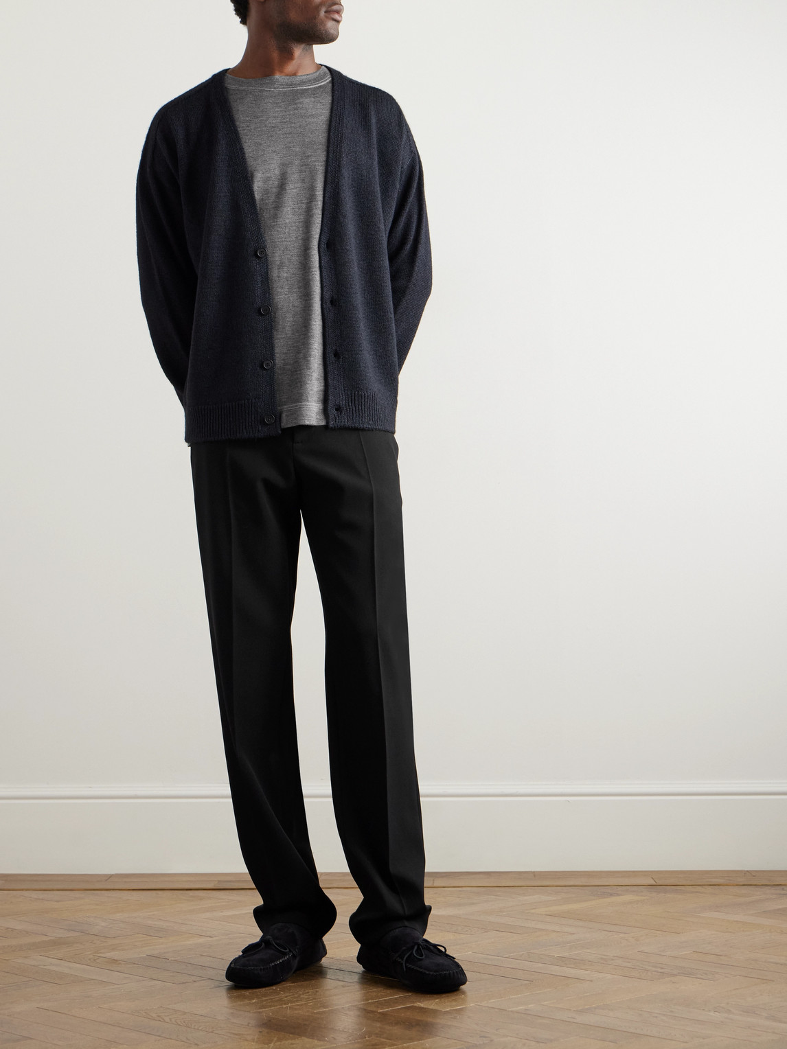 The Row Nico Oversized Cashmere And Silk-blend T-shirt In Gray