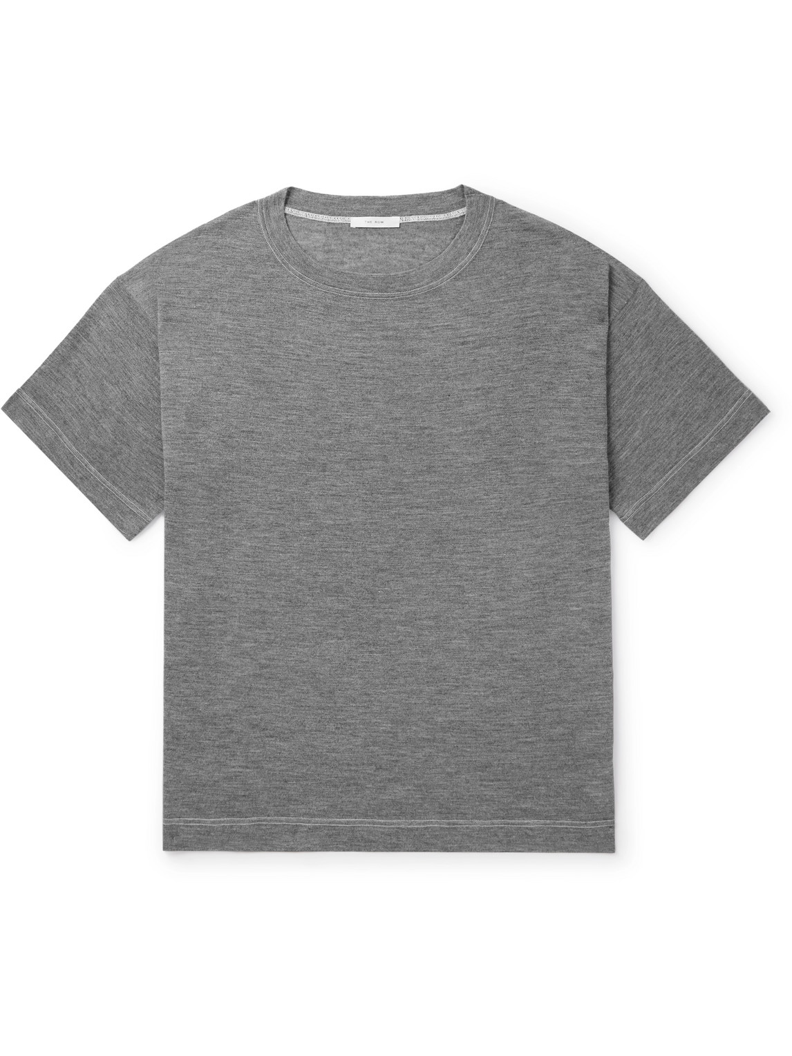 The Row Nico Oversized Cashmere And Silk-blend T-shirt In Gray