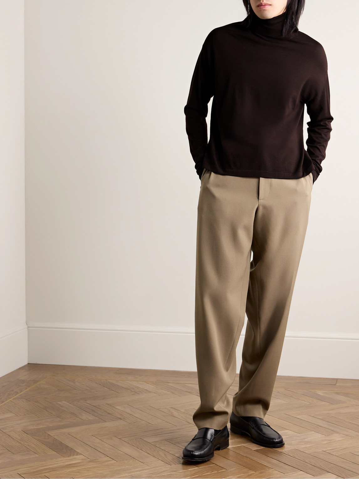 Shop The Row Mavel Wool Rollneck Sweater In Brown