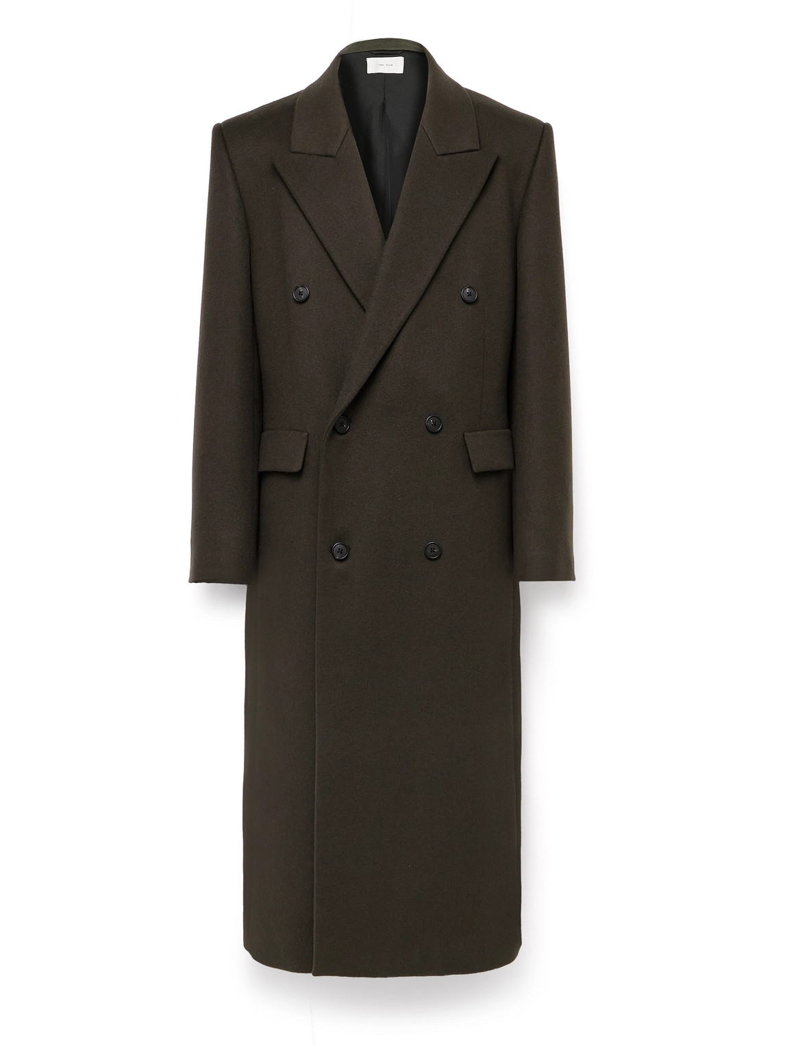 The Row Velasco Double-breasted Cashmere Coat In Brown