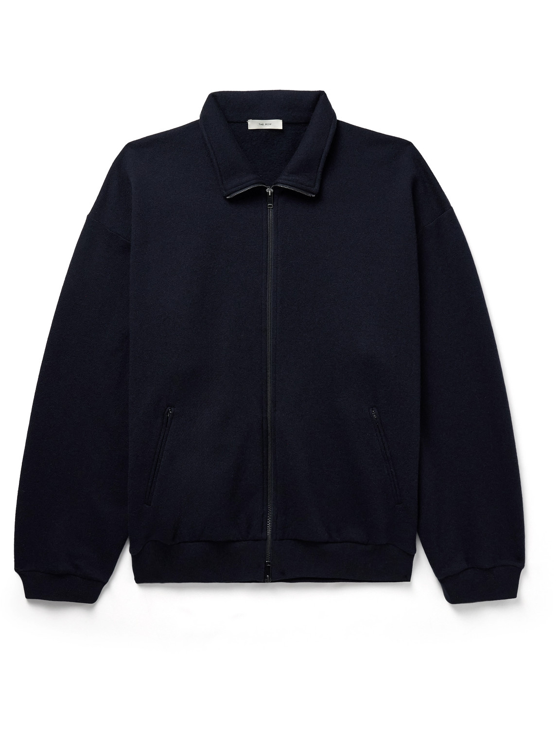 The Row Dazen Oversized Cashmere And Cotton-blend Zip-up Cardigan In Blue