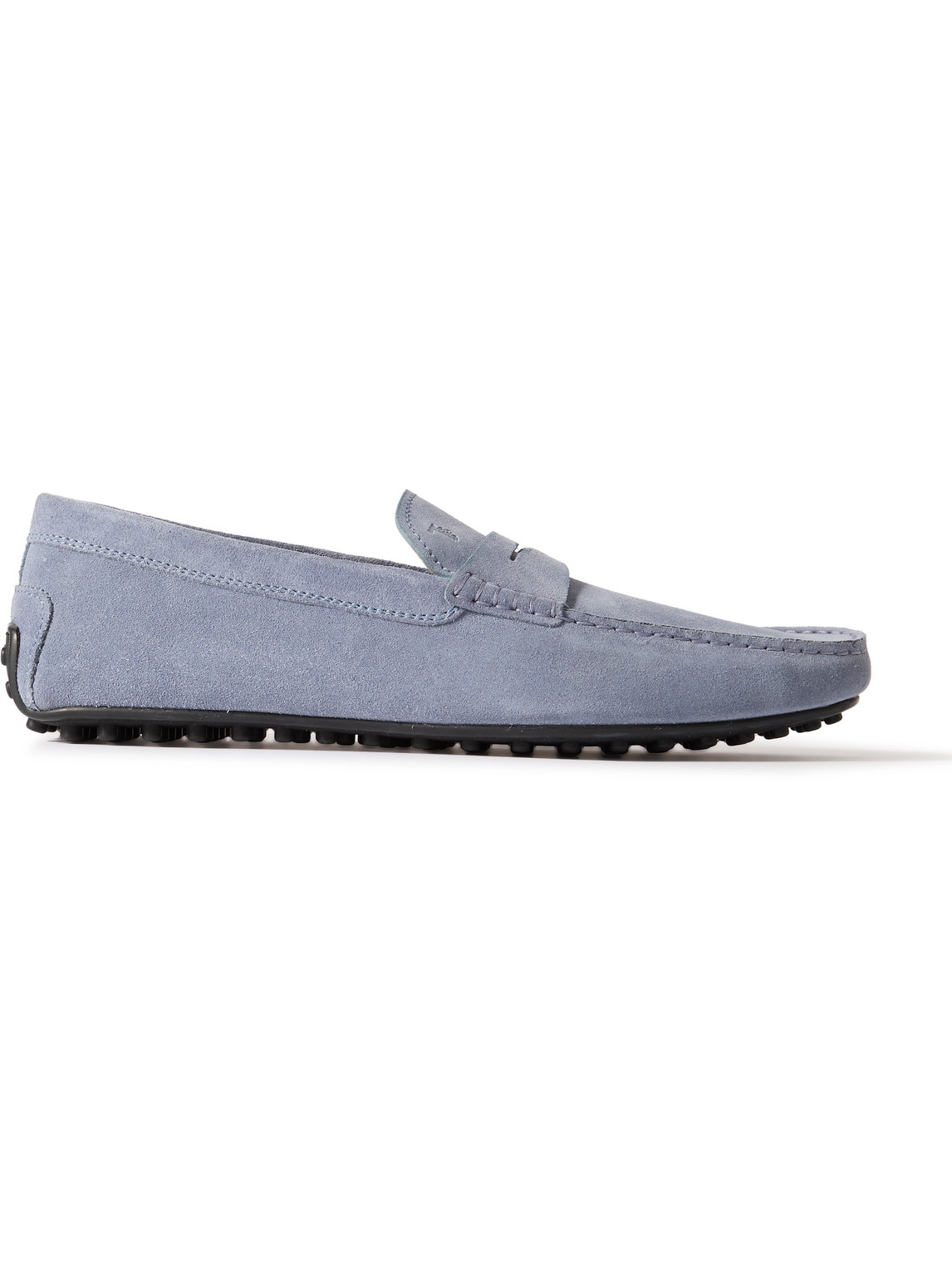 Tod's City Gommino Logo-debossed Suede Driving Shoes In Blue