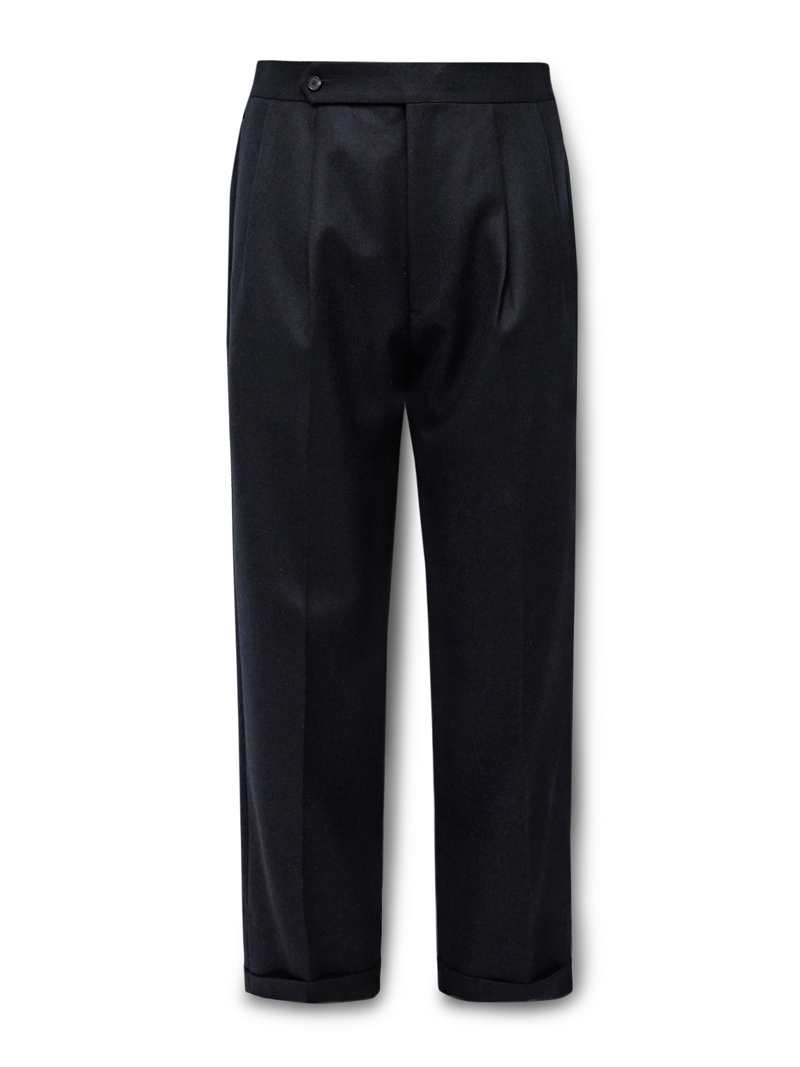 Wide-Leg Pleated Wool-Twill Suit Trousers