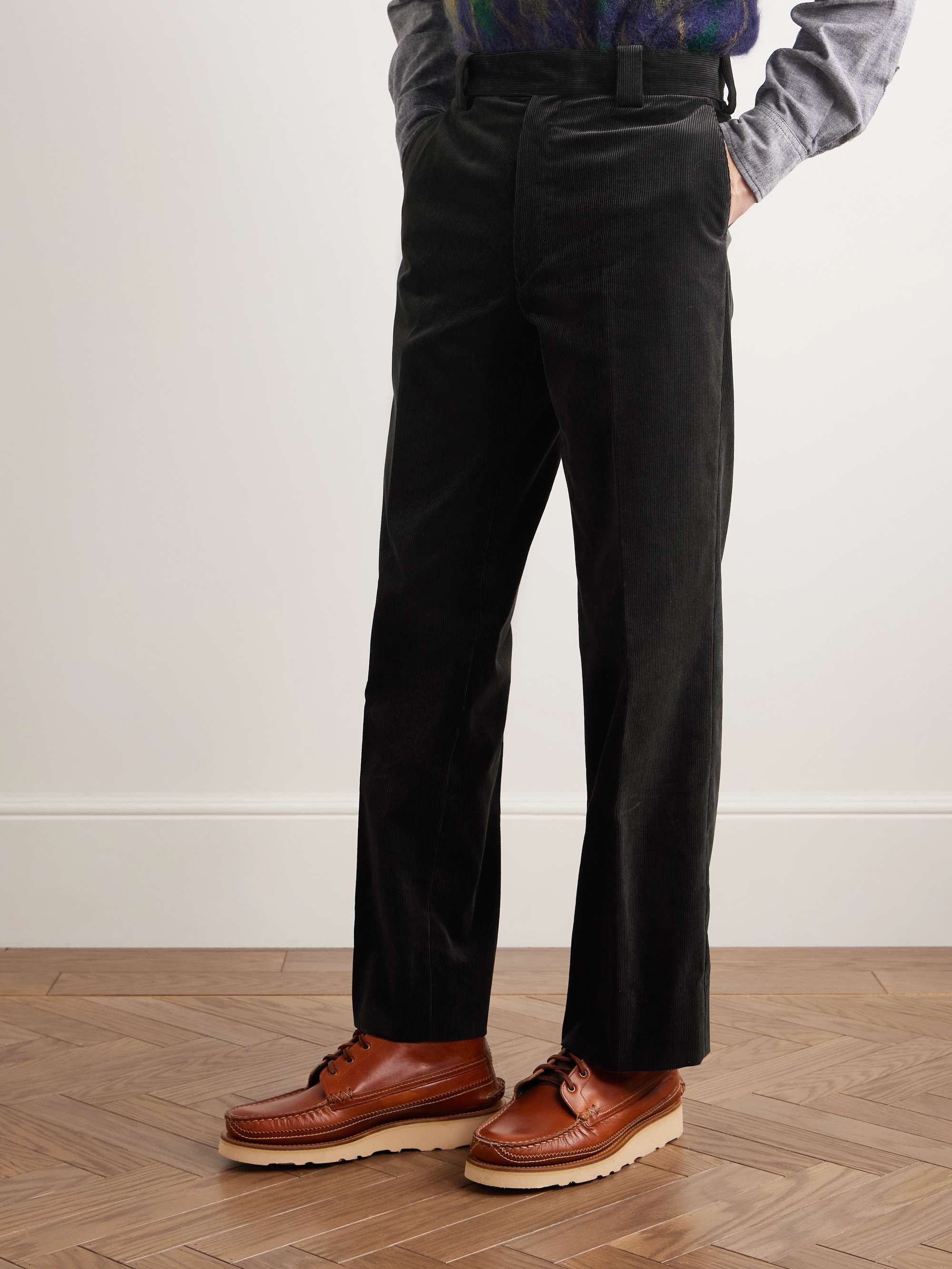 KAPTAIN SUNSHINE D Slacks Straight-Leg Suvin Cotton-Corduroy