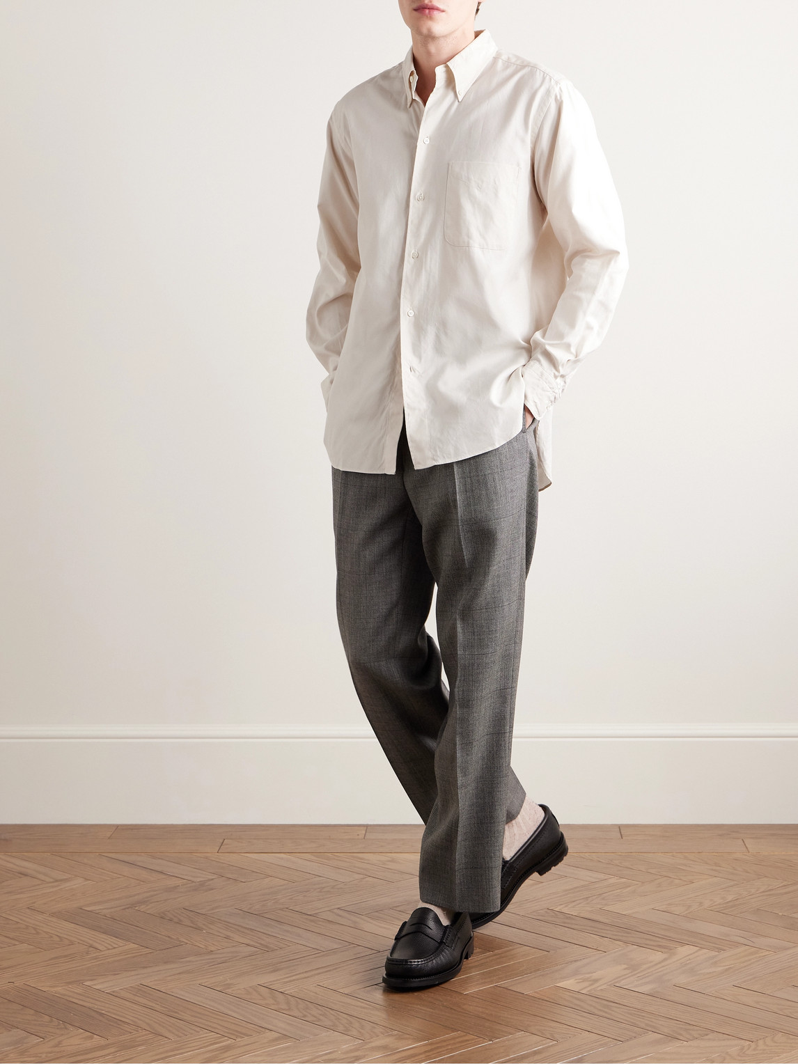 Kaptain Sunshine - Finx Button-Down Collar Cotton Oxford Shirt