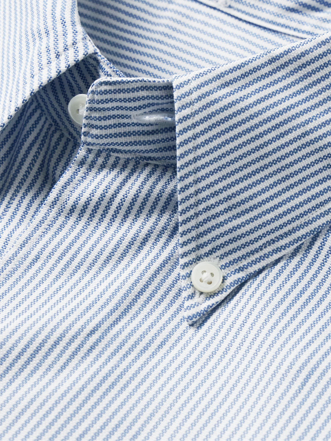 Kaptain Sunshine - Finx Button-Down Collar Striped Cotton Oxford