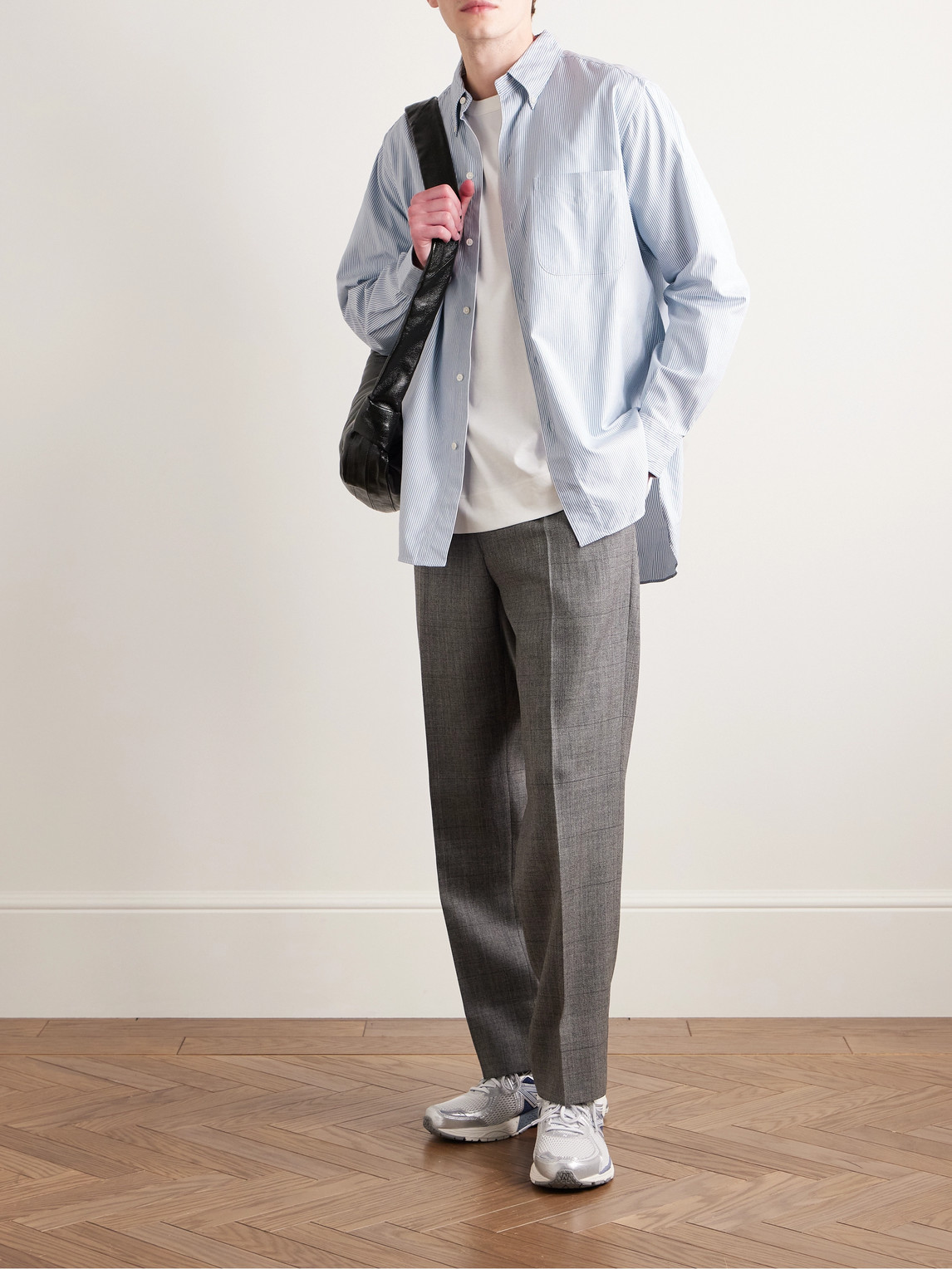 Kaptain Sunshine - Finx Button-Down Collar Striped Cotton Oxford
