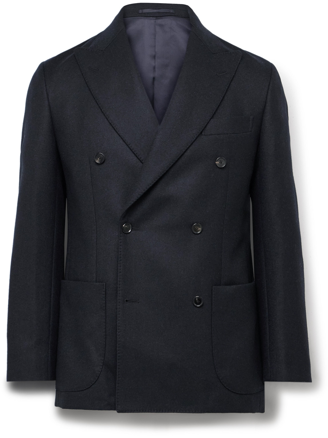 KAPTAIN SUNSHINE DOUBLE-BREASTED WOOL-TWILL SUIT JACKET