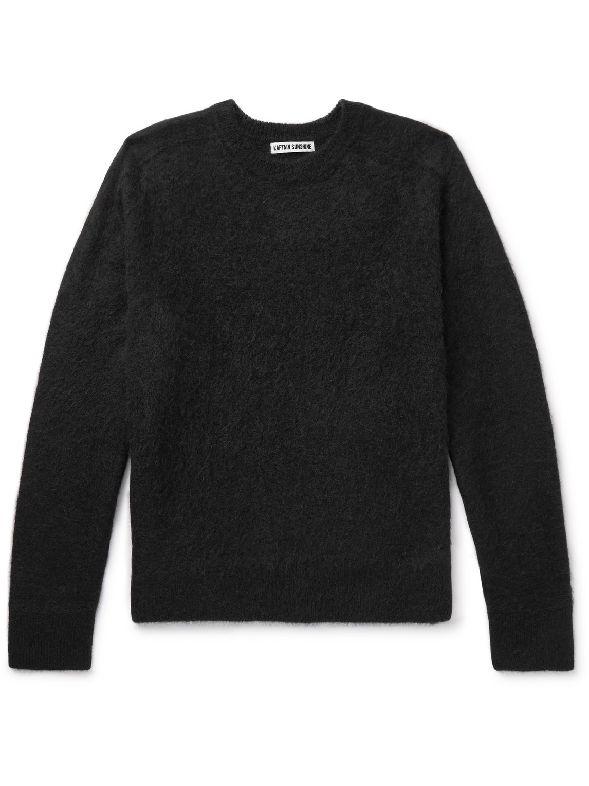 Kaptain Sunshine Brushed Royal Alpaca Sweater In Black