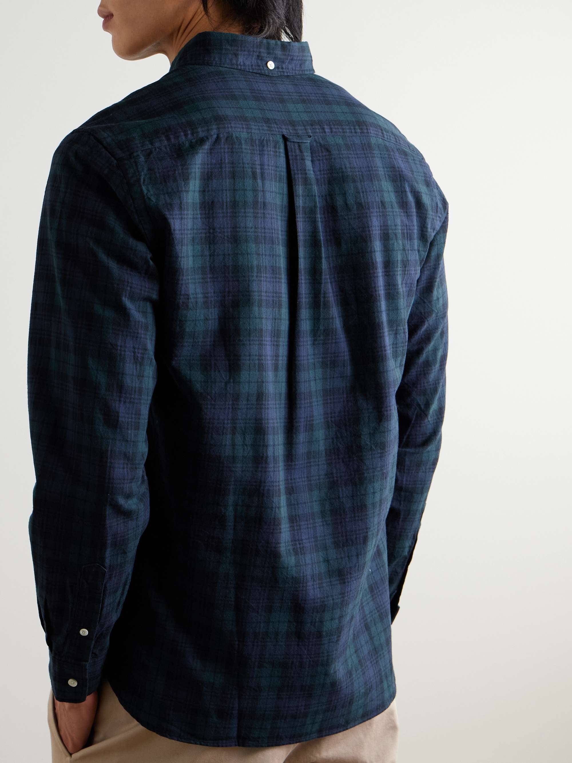 BEAMS PLUS Button-Down Collar Checked Cotton Shirt