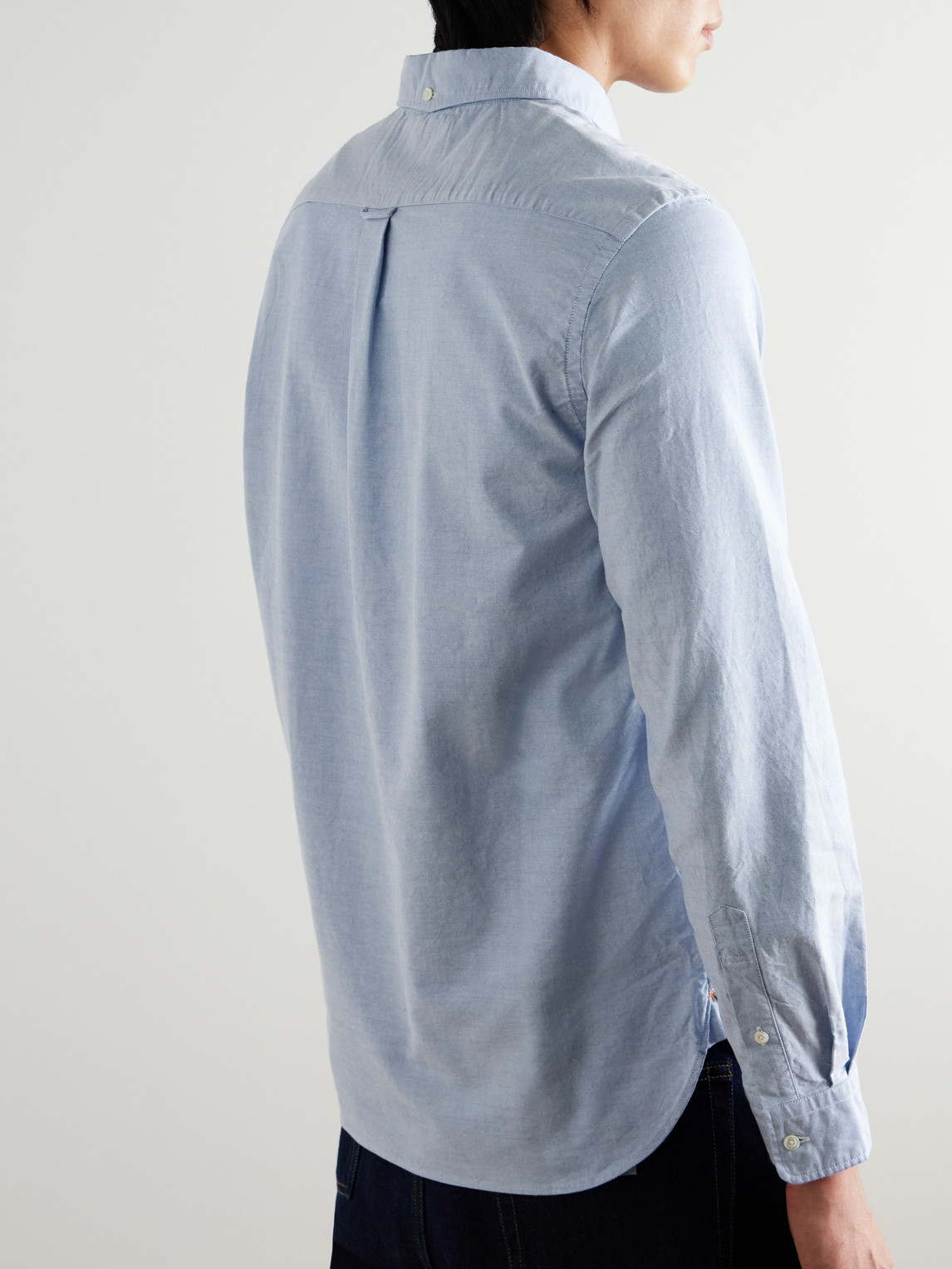 Beams Button-down Collar Cotton Oxford Shirt In Blue