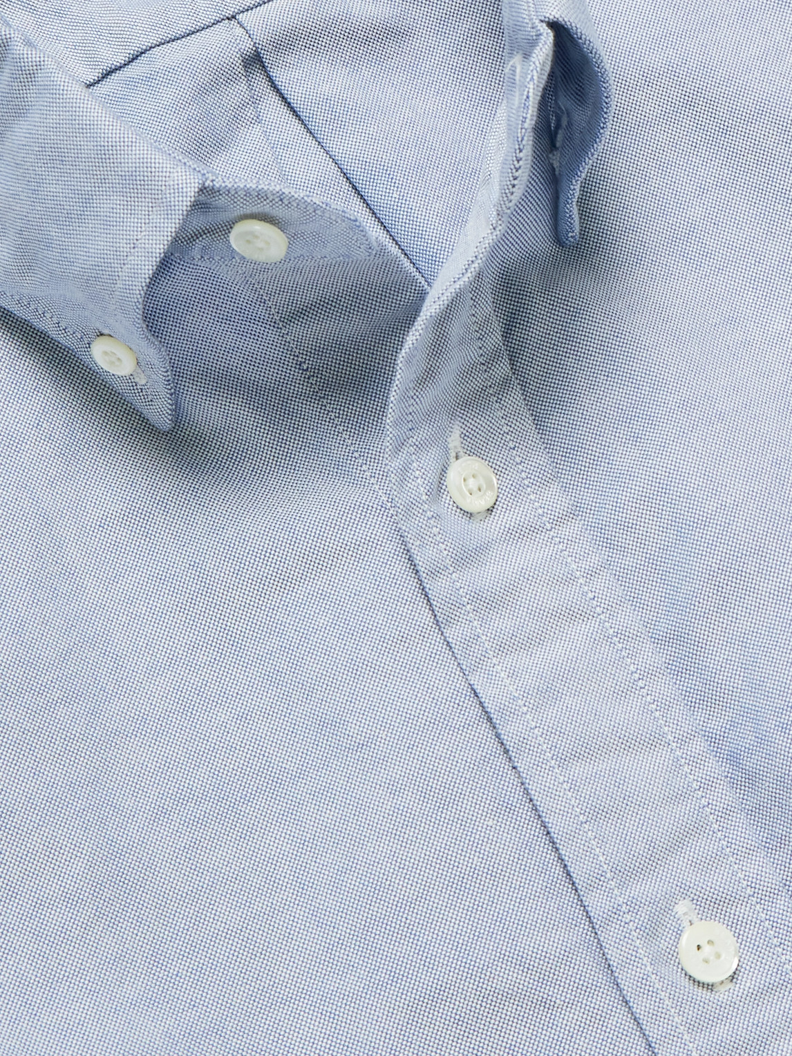 Beams Button-down Collar Cotton Oxford Shirt In Blue