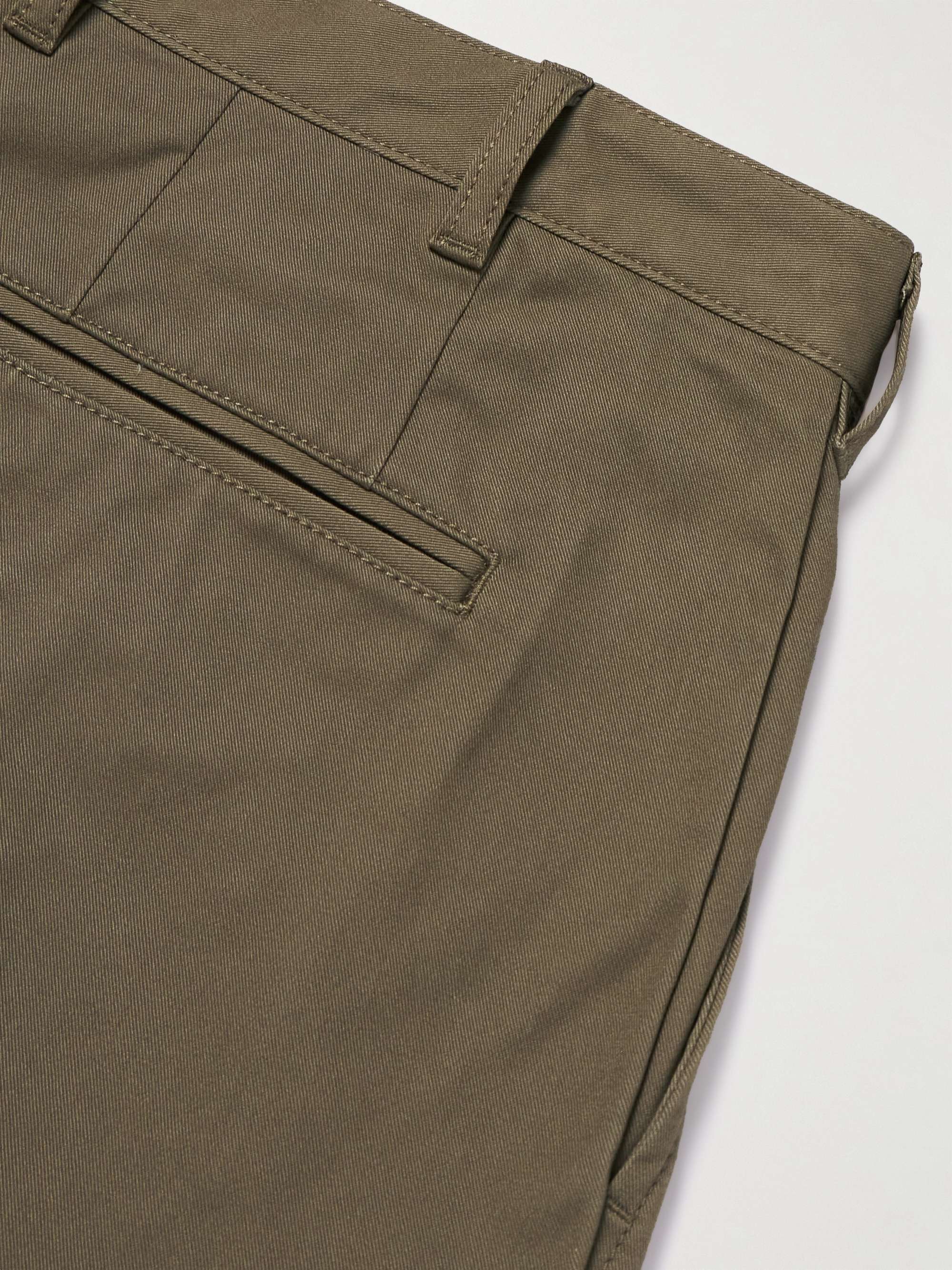 BEAMS PLUS Tapered Cropped Pleated Cotton-Blend Twill Trousers