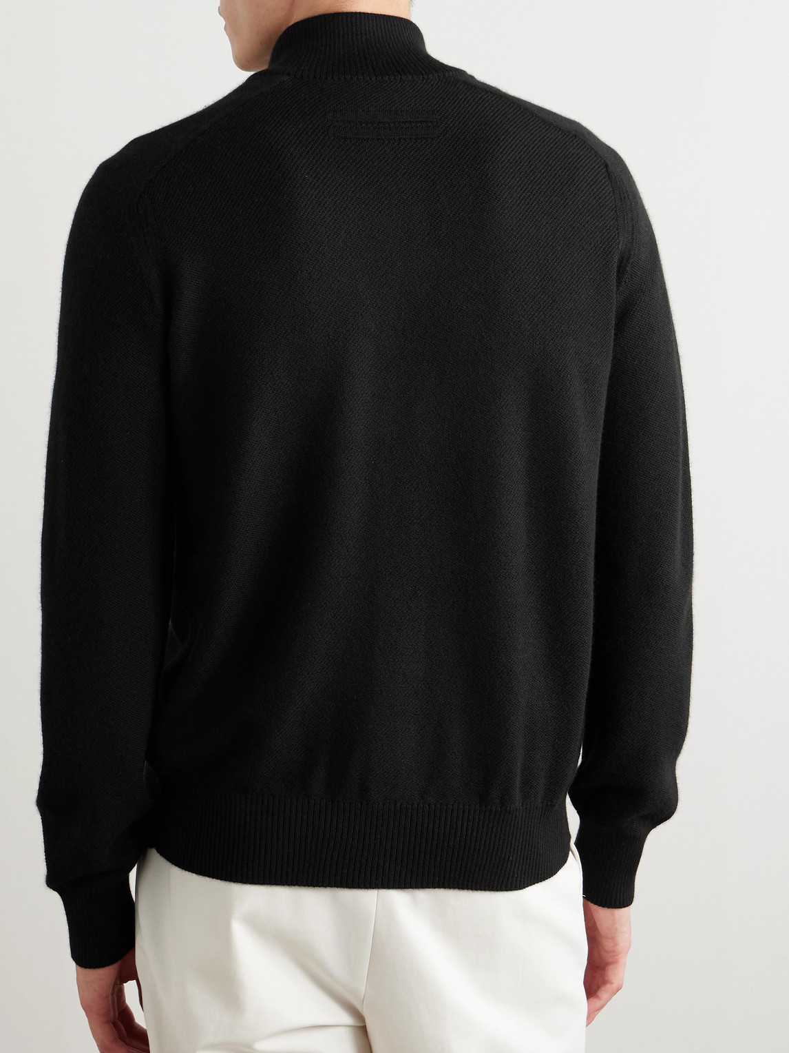 Zegna Logo-embroidered Cashmere And Silk-blend Cardigan In Black