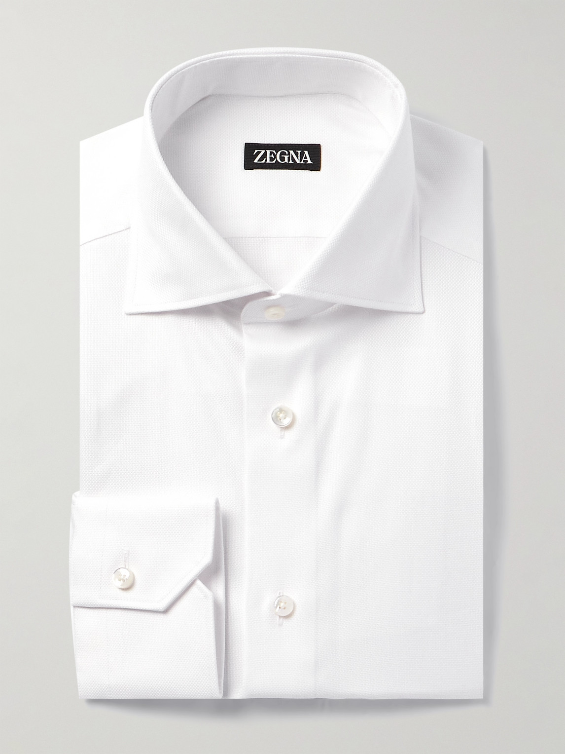 Zegna Cutaway-Collar Cotton Oxford Shirt - Men