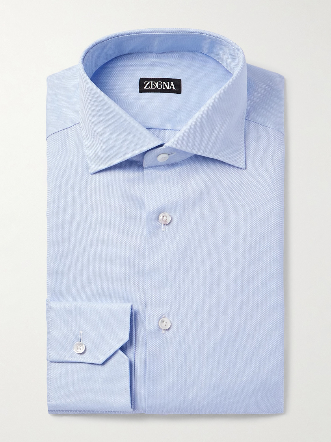 Zegna Cutaway-Collar Cotton Oxford Shirt - Men