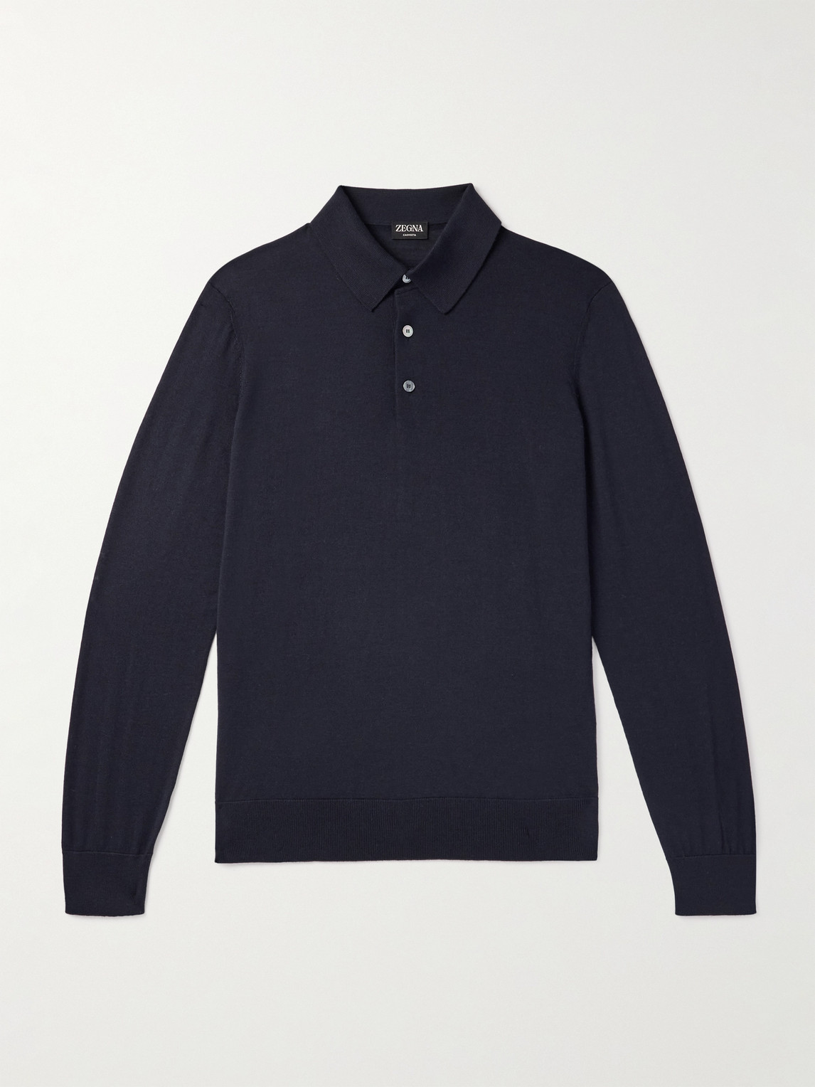 Zegna Cashmere and Silk-Blend Piqué Polo Shirt - Men