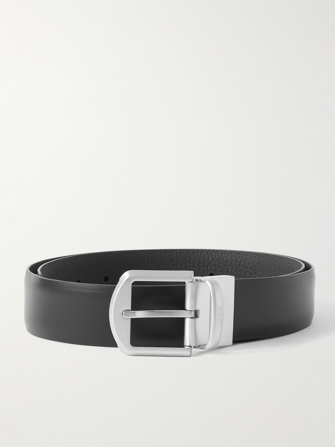 Zegna 3.5cm Reversible Leather Belt In Black