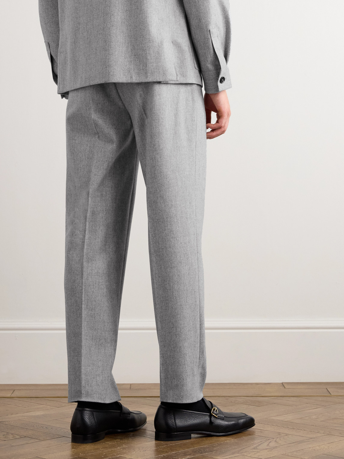 Zegna Wool Tailoring Pants In Gray