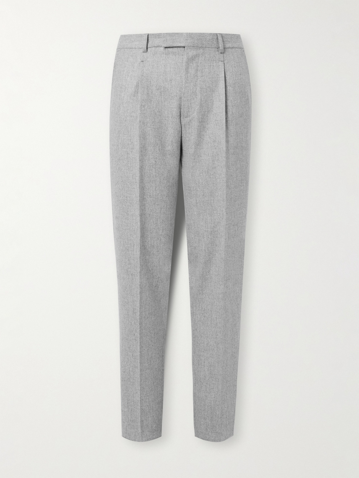 Zegna Straight-Leg Pleated Wool-Flannel Trousers - Men