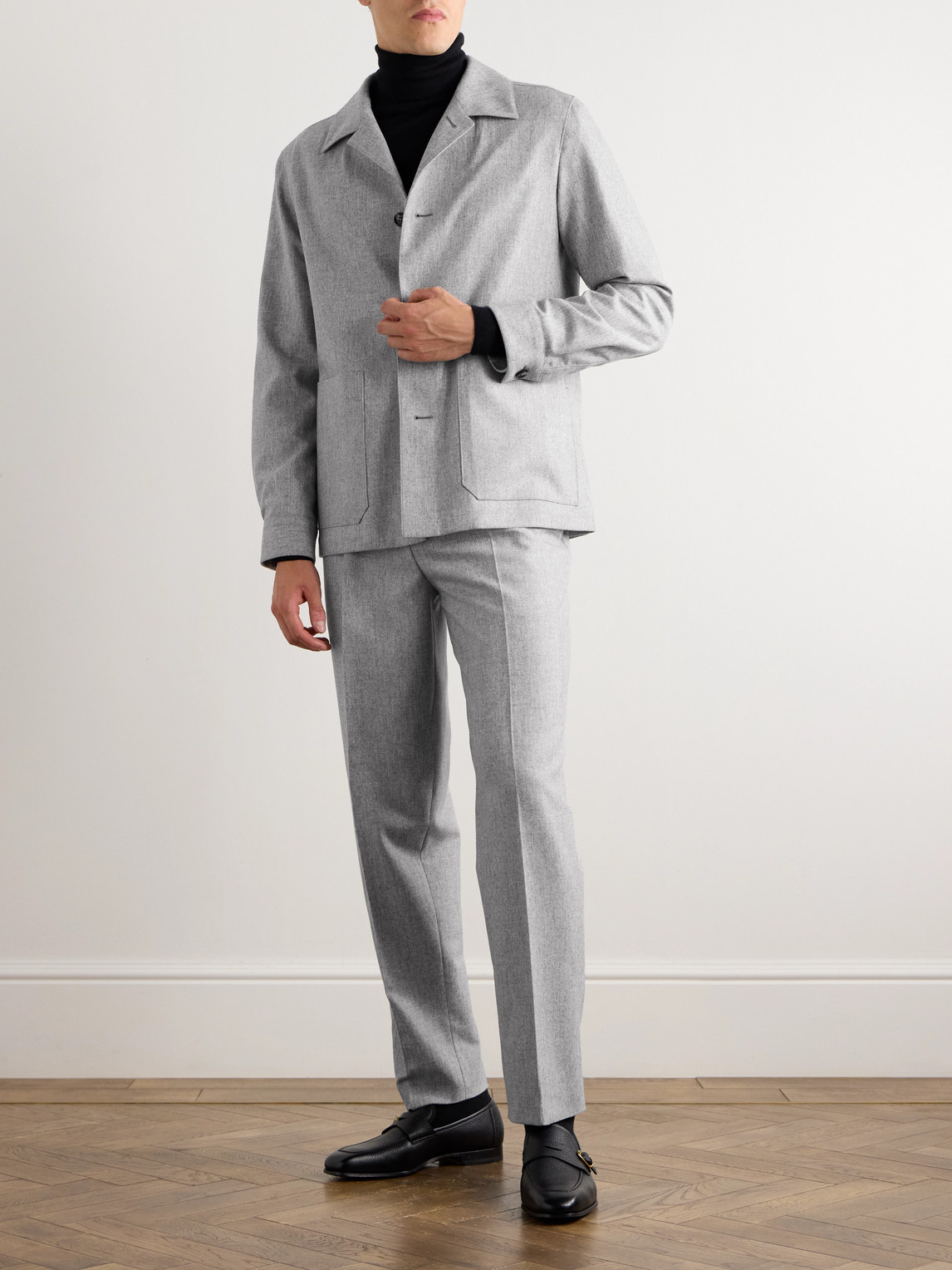 Zegna Wool Tailoring Pants In Gray